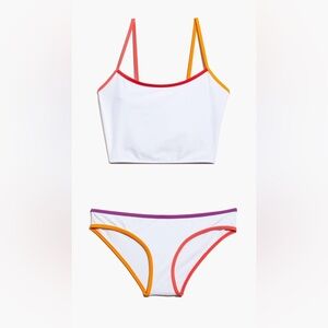 Madewell x Solid & Striped Colorblock Tipped Nicole Tank Bikini Top and Bottoms